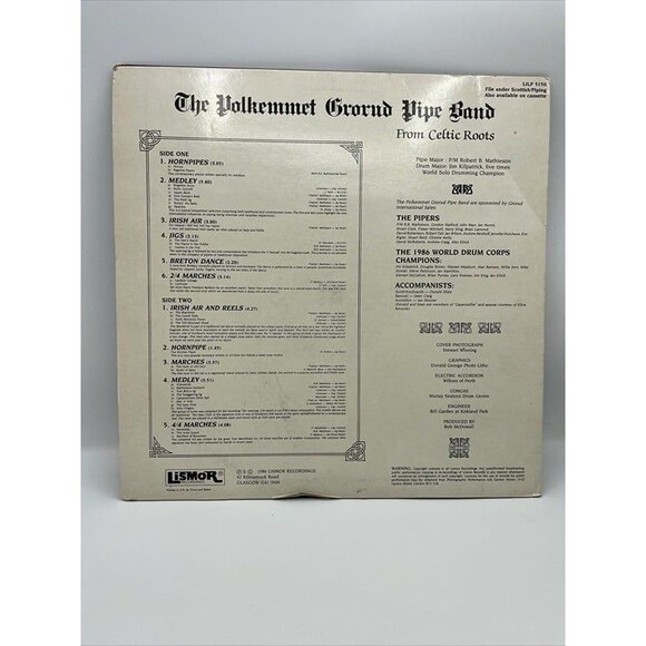 The Polkemmet Grorud Pipe Band- Vinyl LP- 1986-From Celtic Roots - Picture 2 of 6